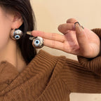 Boucles d'Oreilles Clou Vintages Contre le Mauvais Oeil argent