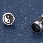 Boucles d'Oreilles Clou Yin Yang pour Homme
