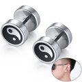 Boucles d'Oreilles Clou Yin Yang pour Homme