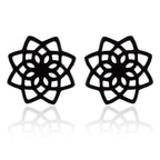 Boucles d'Oreilles Clous Mandala Femme noir