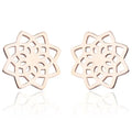 Boucles d'Oreilles Clous Mandala Femme or rose