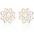 Boucles d'Oreilles Clous Mandala Femme or rose