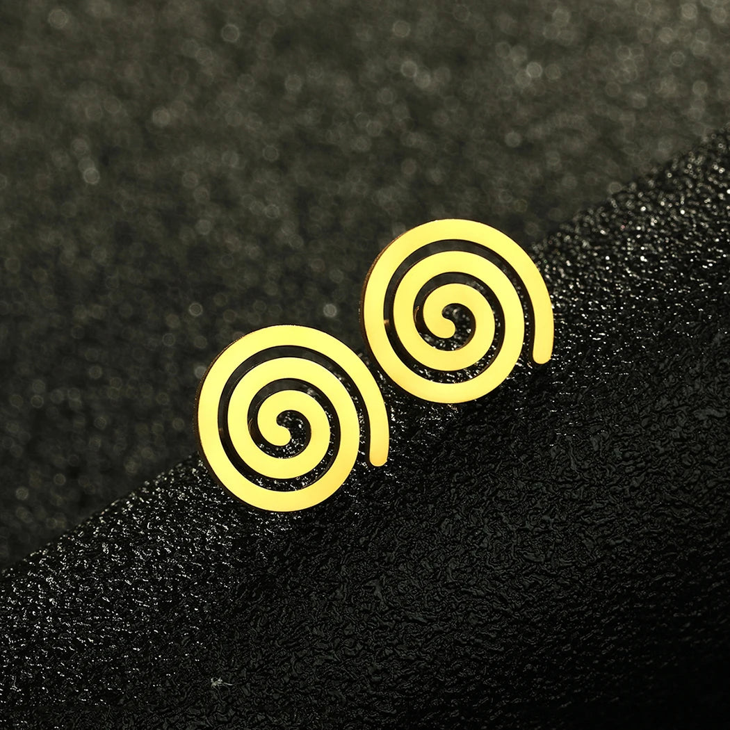 Boucles d'Oreilles Clous Spirale or