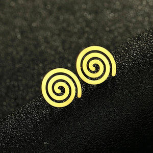 Boucles d'Oreilles Clous Spirale or