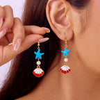 Gekleurde turquoise hangende schelpoorbellen