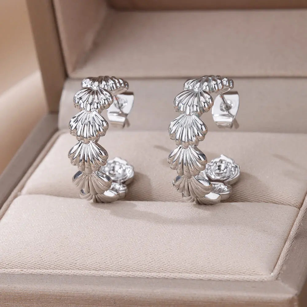 Oorringen met schelp voor dames in zilver