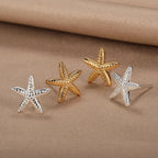 Schelp-oorbellen voor dames zeesterren zilver