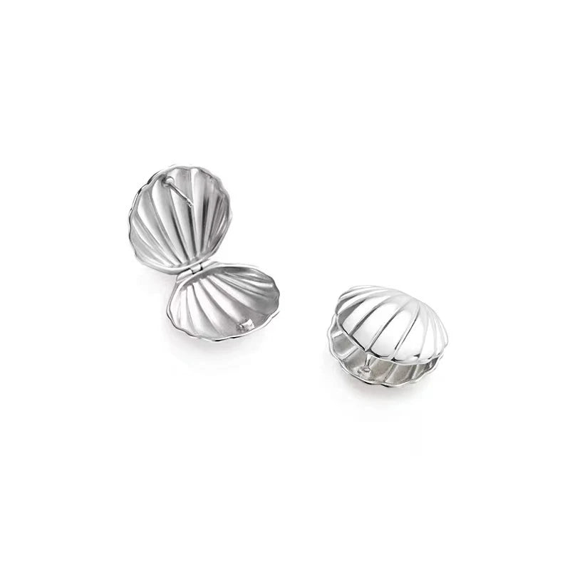 Boucles d'Oreilles Coquilles Saint-Jacques Coquillage argent