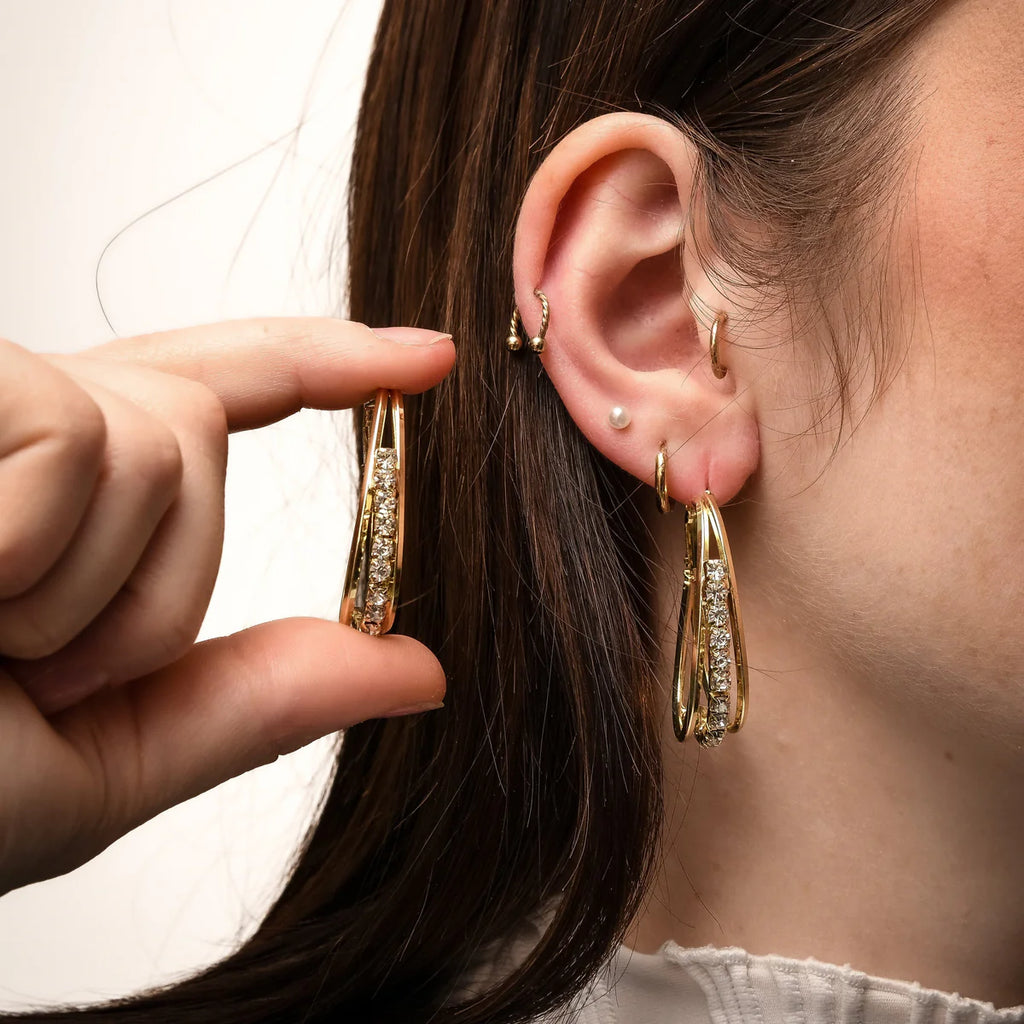 Oorringen Creolen met Strass Goud Loriele 