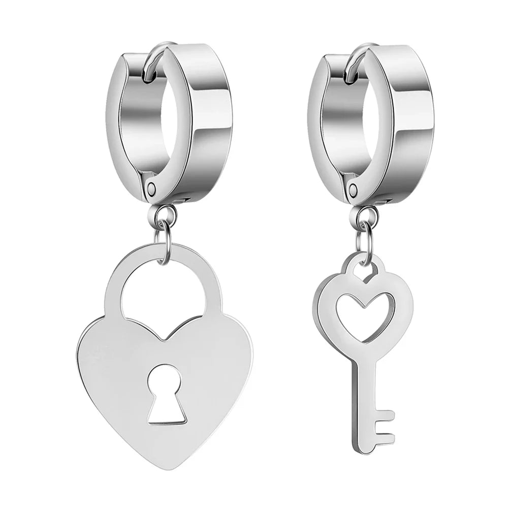 Creooloorbellen sleutel en slot zilver