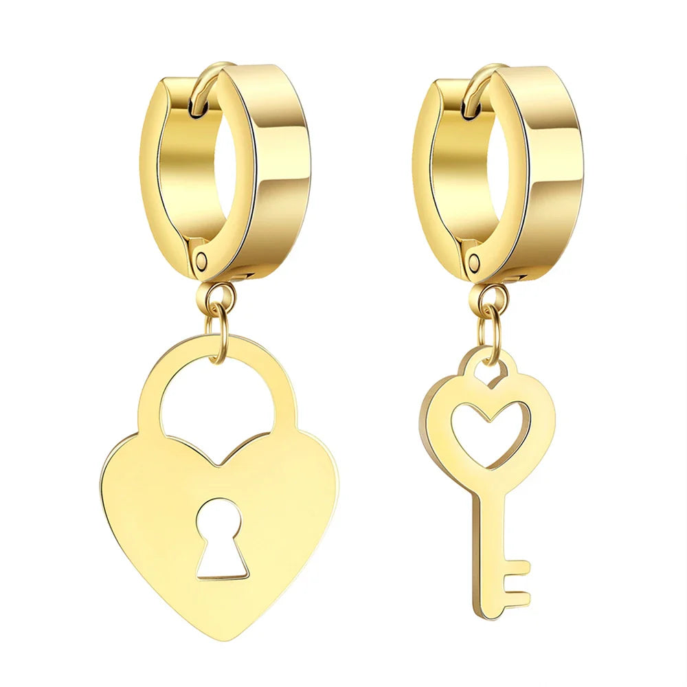 Creooloorbellen sleutel en slot goud