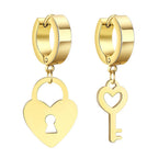 Creooloorbellen sleutel en slot goud