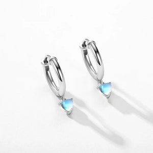 Boucles d'Oreilles Créoles Coeur Fertilité Pierre de Lune