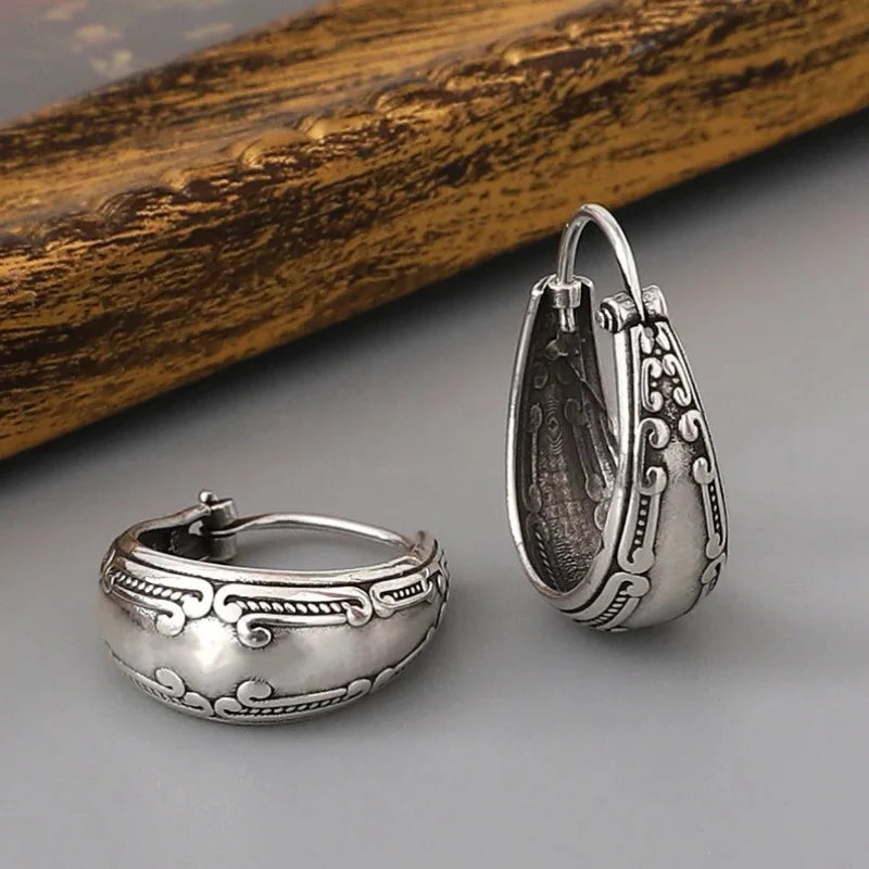 Vintage etnische creolen oorbellen 