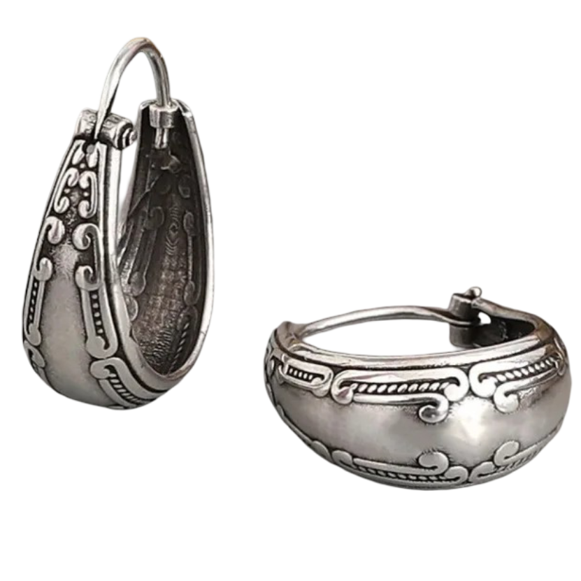 Vintage etnische creolen oorbellen 