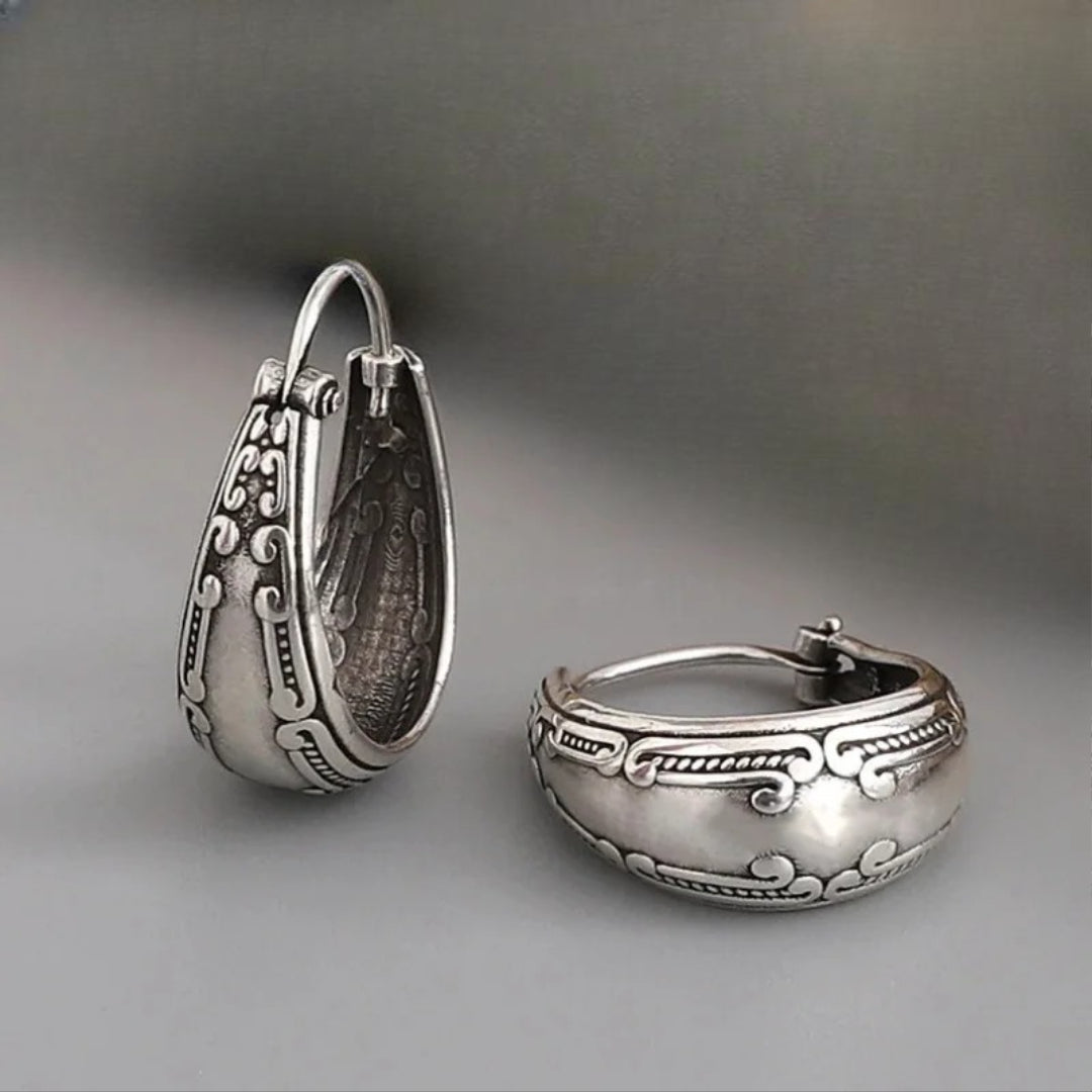 Vintage etnische creolen oorbellen 