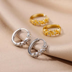 Boucles d'Oreilles Créoles Etoiles avec Zircon argent