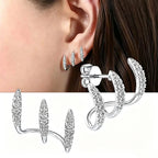 Elegante oorbellen met drieklauw strass 