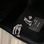 Meerlaagse vallende ster-oorbellen met strass