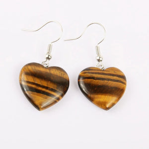 Boucles d'Oreilles Femme Oeil de Tigre Pendantes