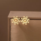 Boucles d'Oreilles Flocon de Neige Clous Femme or