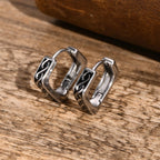 Viking Geometrische Oorbellen voor Heren in Zilver