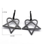 Gothische Oorbellen "Heartagram" Hart Pentagram 