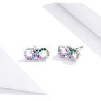 Multicolorige Infinity Oorbellen