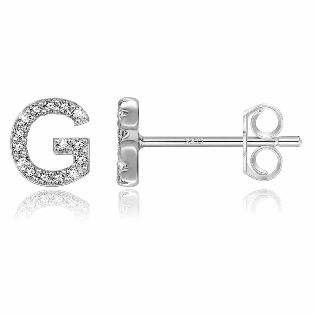Oorbellen met initiaal van zilver g
