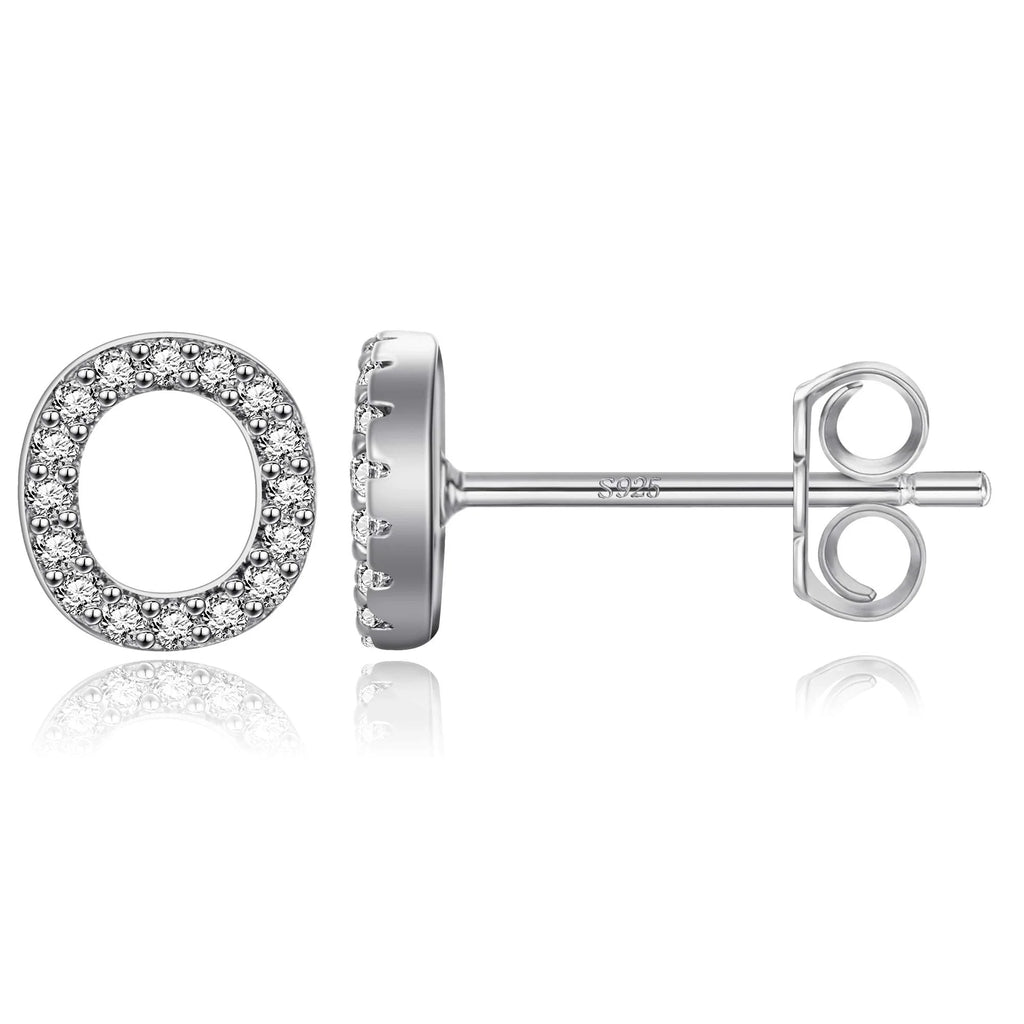 Oorbellen met initiaal van zilver o