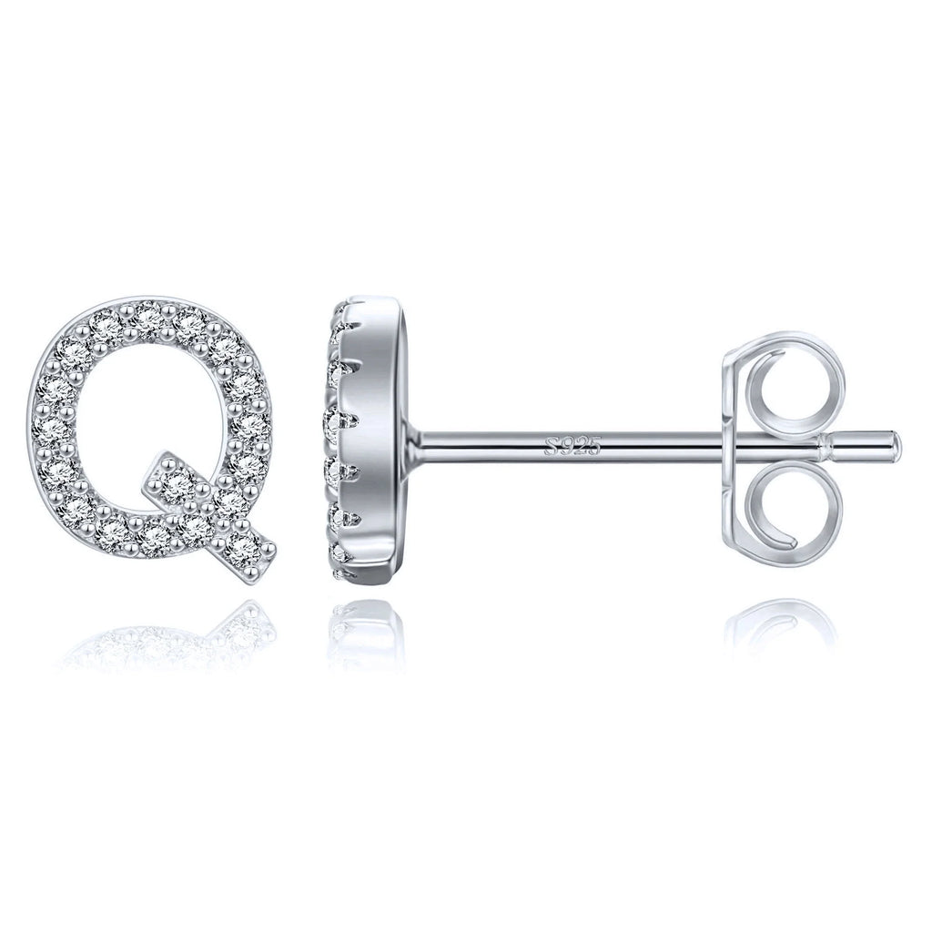 Oorbellen met initiaal van zilver q