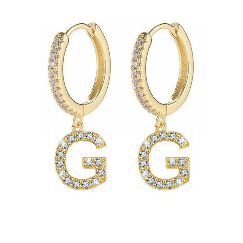 Creolen met initiaal voor dames g