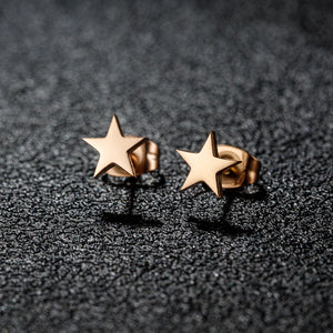 Boucles d'Oreilles Légères Clou Etoile or rose