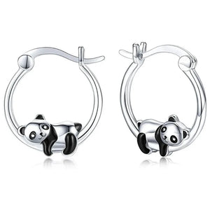 Boucles D'Oreilles Panda Couché