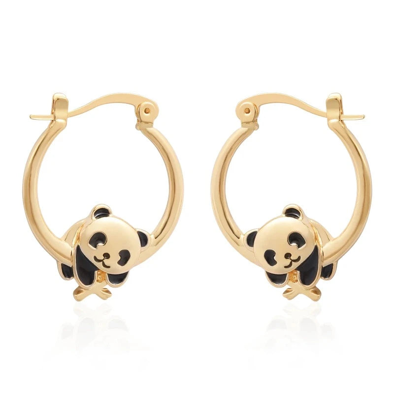 Boucles D'Oreilles Panda Or