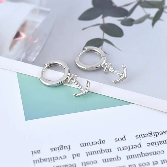 Oorhangers anker zilver