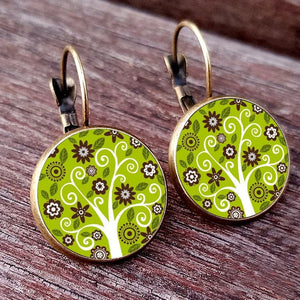 Boucles d'Oreilles Pendantes Arbre de Vie style 4