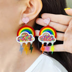 Regenboogdonder-oorbellen met hangers