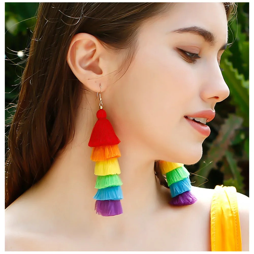 Regenboog hangoorbellen voor dames