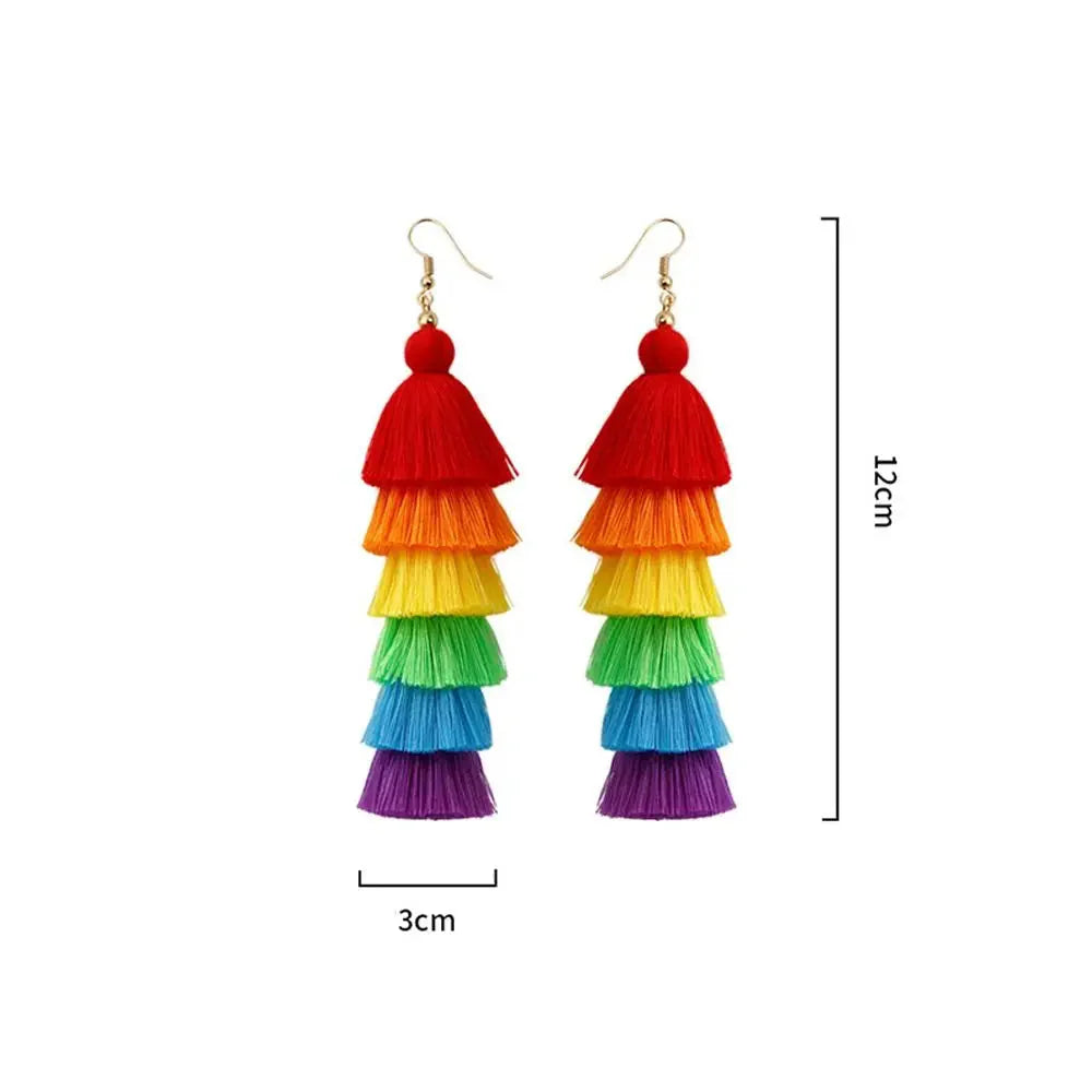 Regenboog hangoorbellen voor dames
