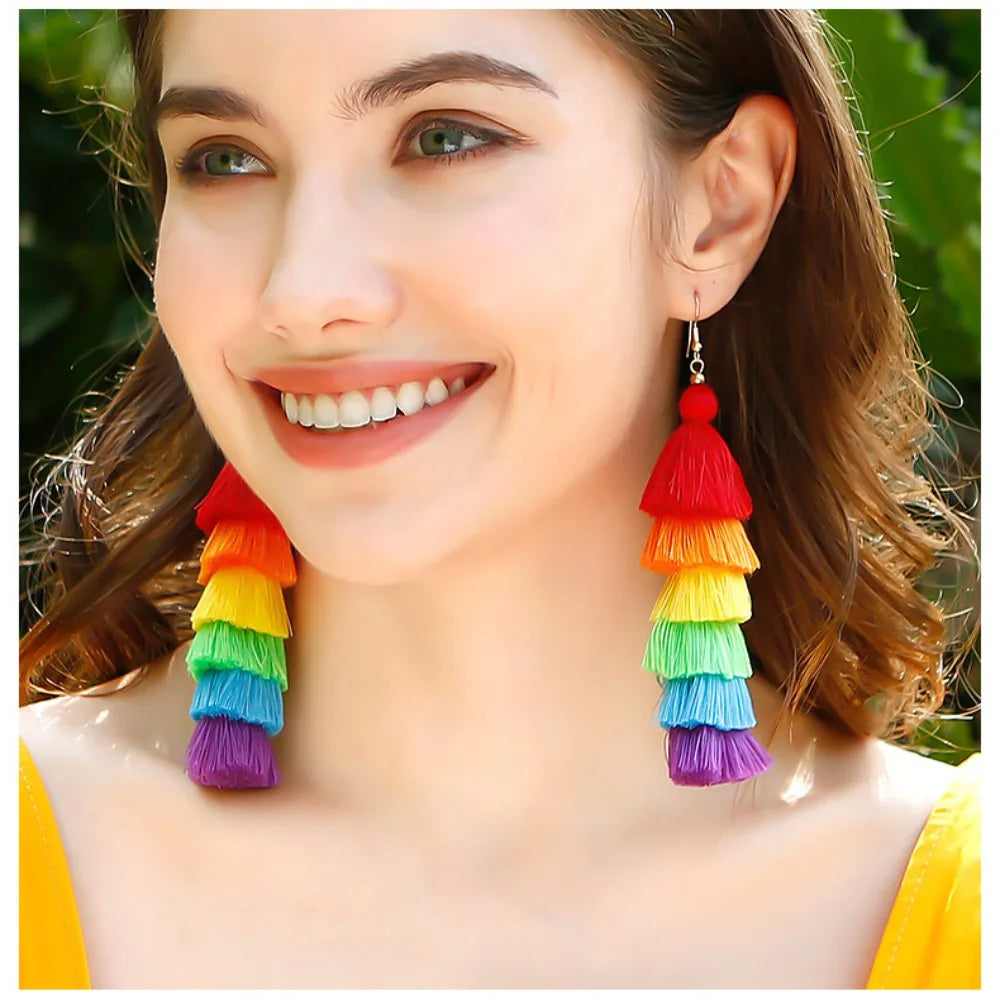 Regenboog hangoorbellen voor dames 