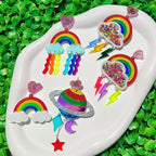 Regenboogdonder-oorbellen met hangers
