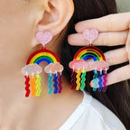 Regenboogregen-oorbellen met hangers
