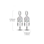 Boucles d'Oreilles Pendantes Attrape-Rêve avec Zircon