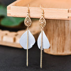 Boucles d'Oreilles Pendantes Bohêmes Plume 5