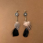 Boucles d'Oreilles Pendantes Bohêmes Plumes 1