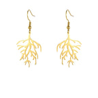 Boucles d'Oreilles Pendantes en Branches Corail or