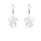 Boucles d'Oreilles Pendantes en Branches Corail argent