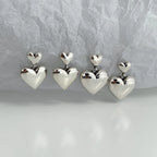 Boucles d'Oreilles Pendantes Coeur Clous Femme