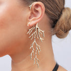 Boucles d'Oreilles Pendantes Corail en Branches
